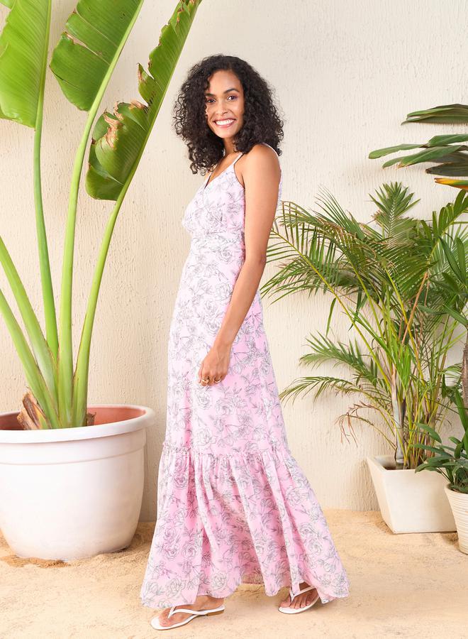 SASSAFRAS Floral Print Maxi Dress  - Image 3
