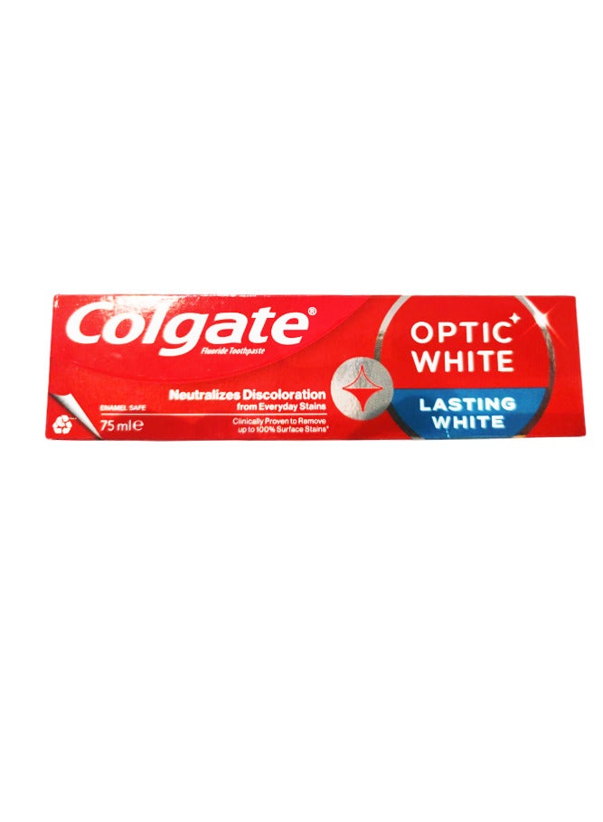 Colgate Pack Of 2 Colgate Optic White Long Lasting Whitening Toothpaste 75 ml - Image 2