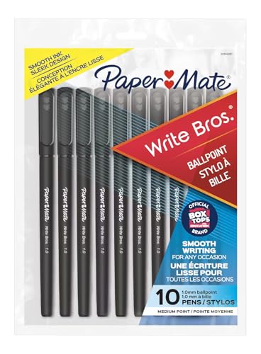 Paper Mate Write Bros Ballpoint Pens, Medium Point (1.0mm), Black, 10 Count - Image 1