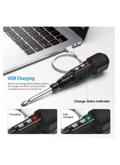 SYOSI Electric Screwdriver Cordless, Rechargeable Power Screwdrivers Set, Portable Automatic Home Repair Tool Kit with LED Lights and USB Cable  - Image 5
