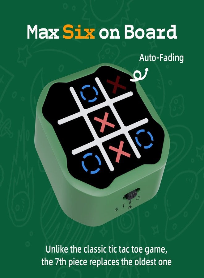MASSRT 3 in 1 Electronic Tic Tac Toe Game, Handheld Digital Tic Tac Toe Bolt Game with Silent Mode, Portable Learing Toy Gift for Kids & Adults, Green(One Pack) - Image 5