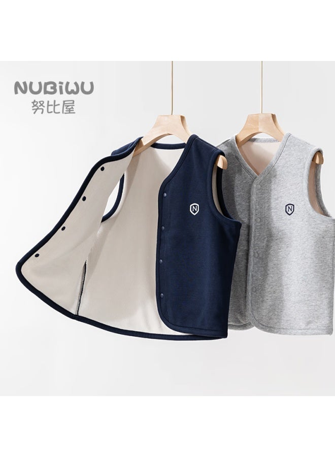 Nubiworld Kids Vest British Style Autumn Winter Fleece Lined Warm Baby Boys Casual Spring Autumn College Style Sleeveless Jacket
