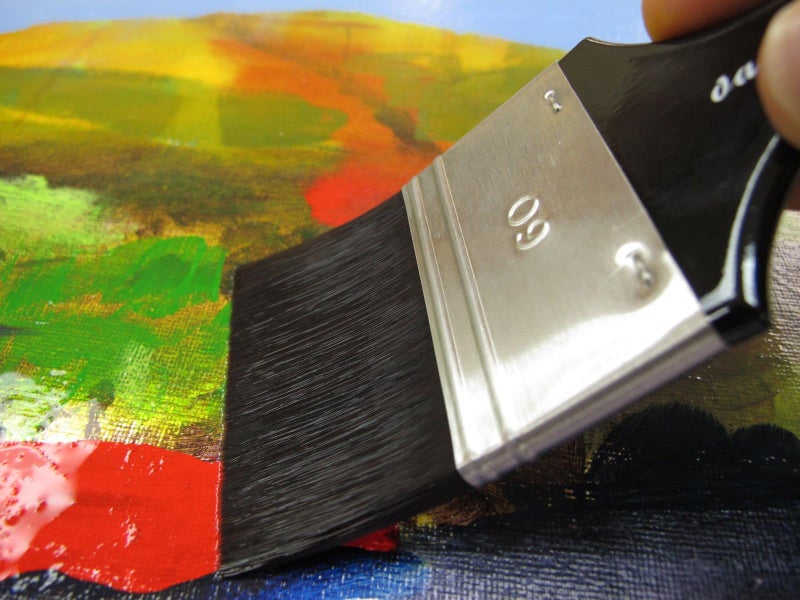 da Vinci Oil & Acrylic Series 5040 Top Acryl Paint Brush, Flat Mottler Red/Brown Synthetic with Plainwood Handle, Size 60 - Image 3