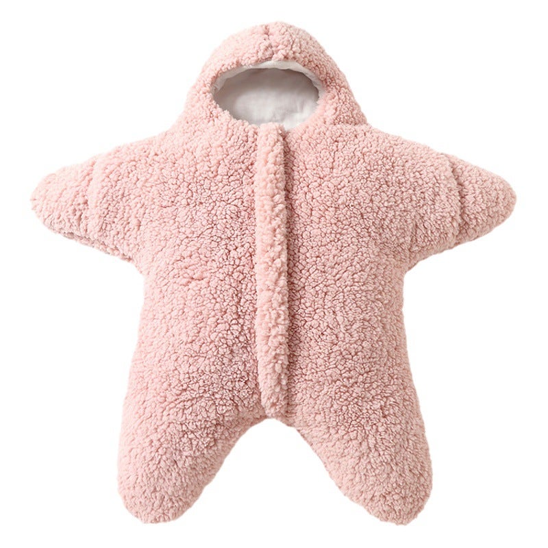 Autumn and Winter Thickened Cashmere Star Sleeping Bag Baby Kick-proof Quilt Warm Sleeping Bag Newborn Anti-startling Jumpsuit - Image 2