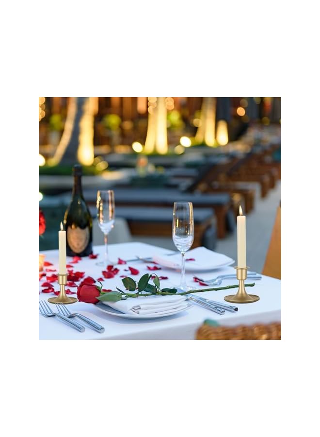 The Bros Candle Holder,Candlestick Holders 4PCS,Candle Sticks Holder Decor,Candle Holders for Pillar Candles,Gold Candle Holders for Dinning Table,Fireplace,Wedding and Anniversary Party - Image 2