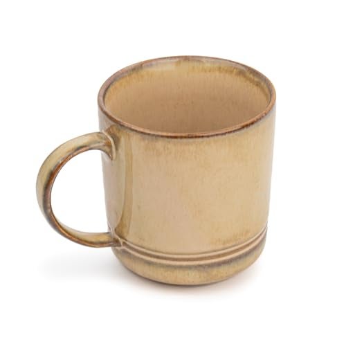 Shay Large Ceramic Coffee Mug Set of 2, Reactive Beige, 400ml | Ceramic Mug | Glossy Finish | Ceramic Coffee Mug | Porcelain | Microwave Safe (Large Mugs, Set of 2 - Reactive Beige) - Image 4
