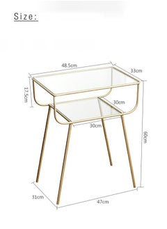 Modern Bedside Table Luxury Nightstands Coffee Table End Table Side Table For Bedroom Living Office Retail Tempered Glass Metal Gold Frame L47xH60xW31 cm - pzsku/Z574527E0B4AFD6F33E58Z/45/_/1665750115/6ced463b-a501-4aa6-848e-a19d4c9857ca