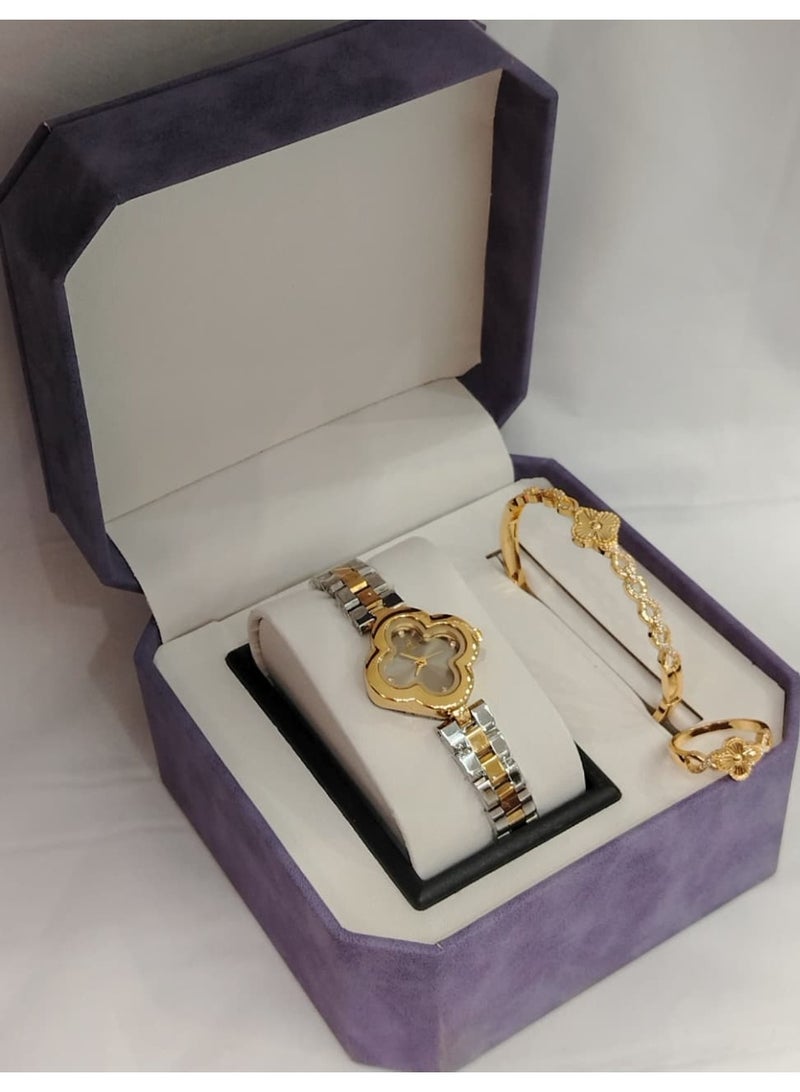 Rivoli Elegant women's watch and bracelet set, high quality stainless steel