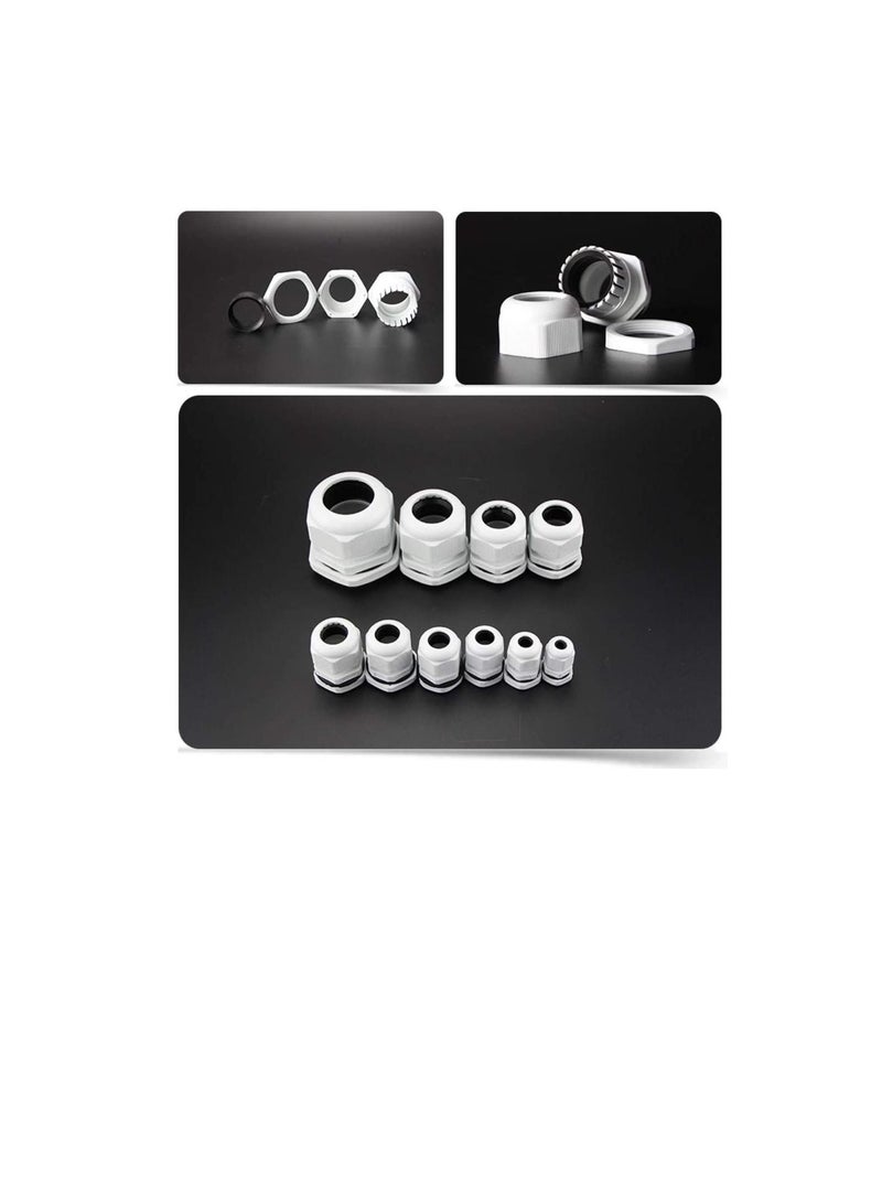 PG Gland White Pack of 5 pcs, Dust Proof Nylon Cable Gland With Locknut Ideal For Junction/connection Boxes Electrical Power, Tele & Data Cables, Instrumentation Control (PG-21) - Image 2