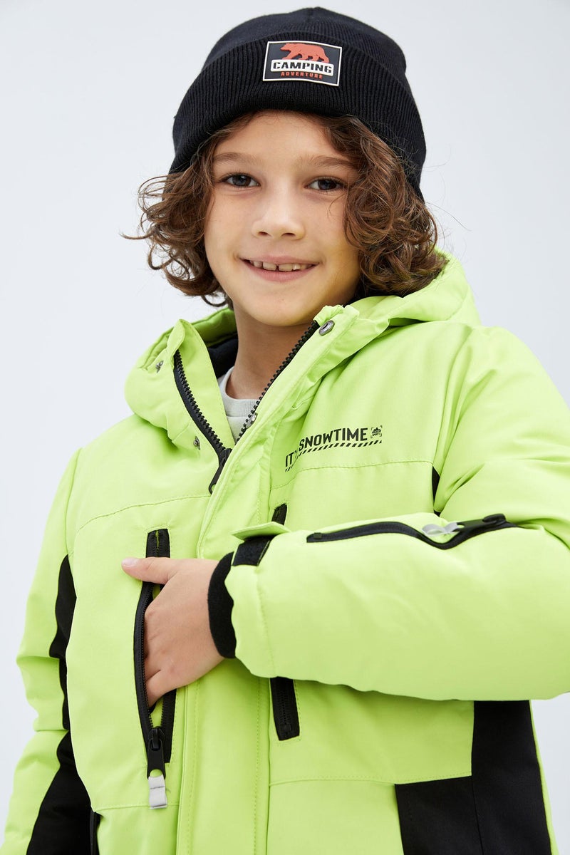 DeFacto Boy Water Repellent Fleece Lined Ski Jacket - Image 4