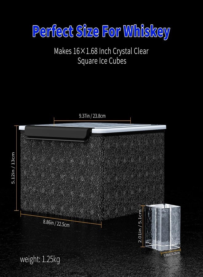 Bongpuda Upgrade 1.68" Clear Ice Cube Maker Molds for Whiskey,Crystal Clear Ice Molds,Make 16 Square Ice Cube,For Chilling Cocktails Whiskey Bourbon Coffee - Image 2