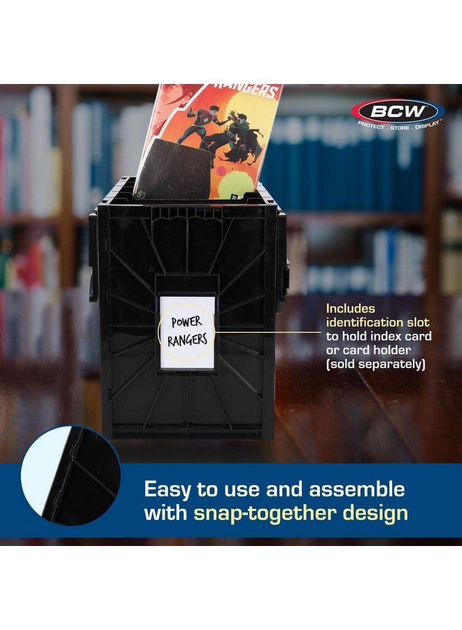 BCW Long Comic Book Bin Black - Holds 300 Comic Books | Acid-Free, Heavy Duty, Stackable Plastic Comics Storage & Organizer, Comics (Single) - Image 4