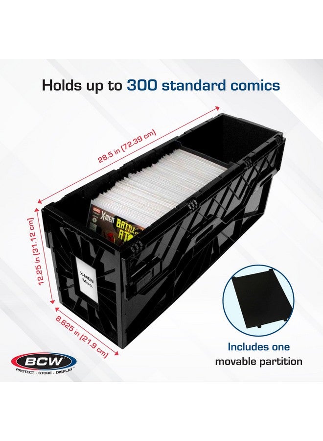 BCW Long Comic Book Bin Black - Holds 300 Comic Books | Acid-Free, Heavy Duty, Stackable Plastic Comics Storage & Organizer, Comics (Single) - Image 3