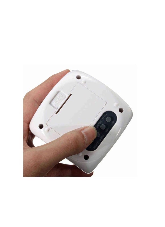 Home - Digital LCD Voice Talking Alarm Clock Projection LED Wall Ceiling Alarm Clock Snooze/Temperature Display 12H/24H Alarm Clock - WHITE - Image 1