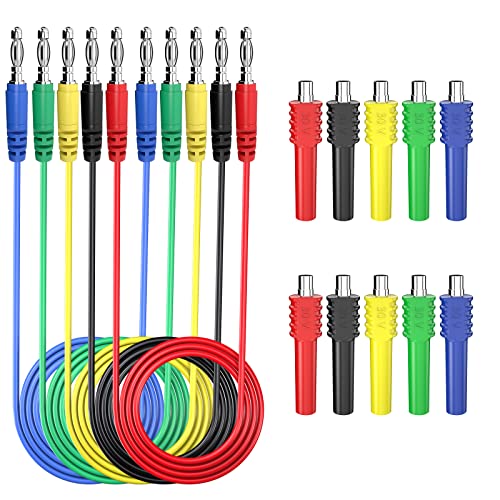 Goupchn Magnetic Test Leads Kit 4mm Banana to Banana Plug Test Leads with Magnetic Connectors 5 Colors Flexible Jumper Test Wire Set - Image 1