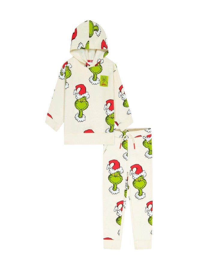 The Grinch Dr. Seuss Toddler Printed Sweatshirt and Jogger Set, Sizes 2T-5T (US, Age, 12 Months, Beige) - Image 2