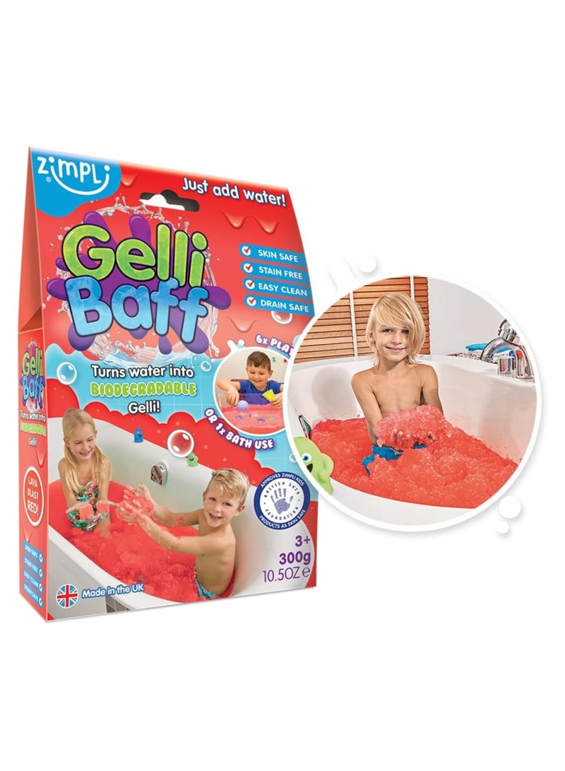 Gelli Baff Red from Zimpli Kids, Turns water into thick, colourful goo, Stocking Fillers for Boys & Girls, Perfect Children's Christmas Present