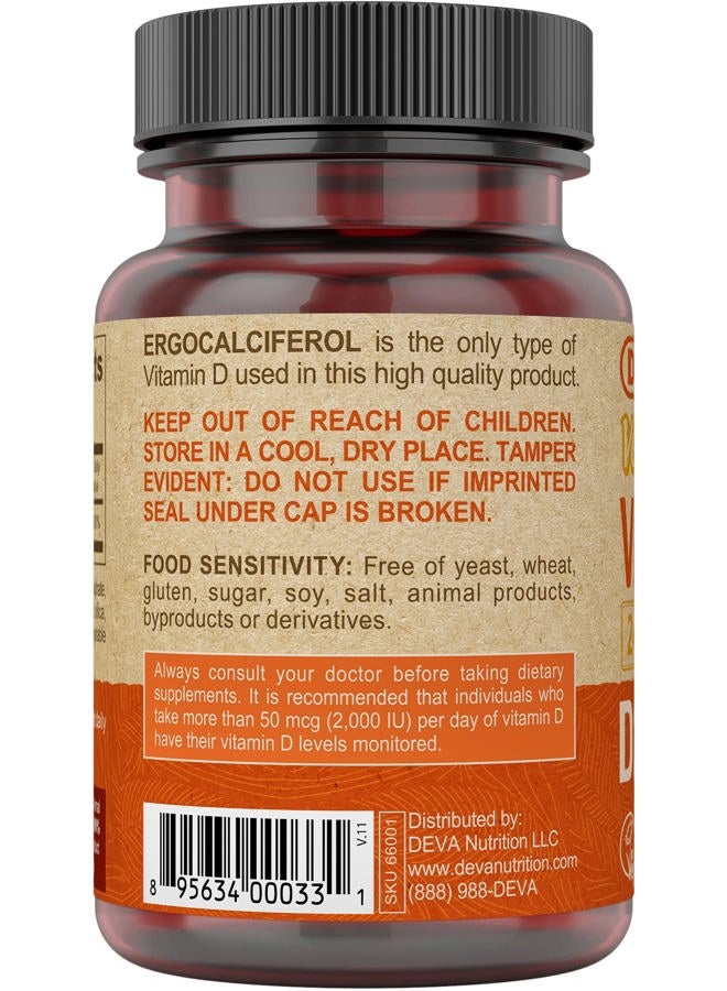 DevaCurl Deva Nutrition Vegan D2 Vitamin D 2400 Iu 90 Tablets 90 Count - Image 4