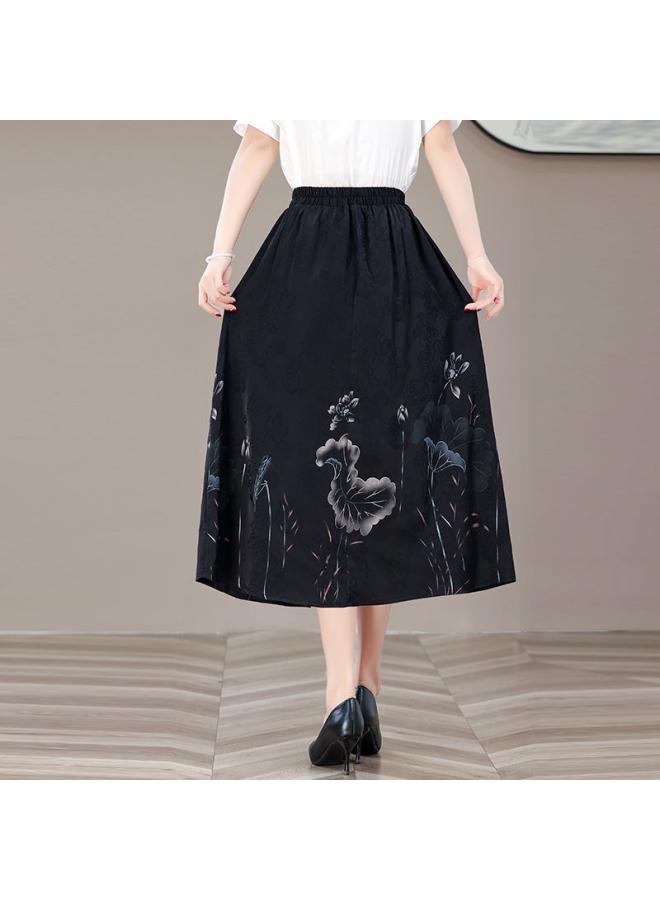 New Chinese Middle-aged Women's Summer Dress Western Style Skirt Chinese Style Summer All-match One-step Dress Elegant Underwear