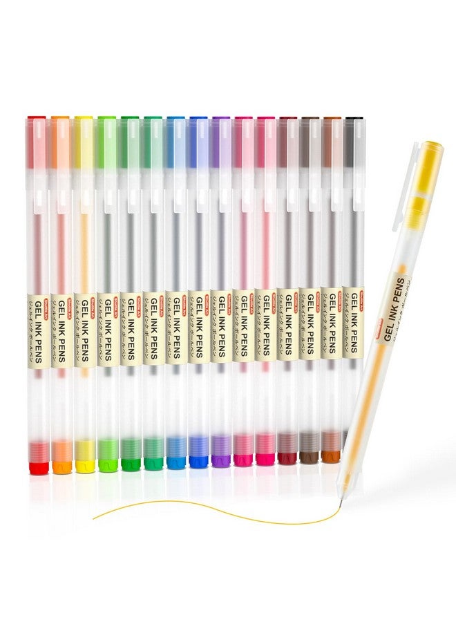 شاتل أرت أقلام حبر جاف من الجل، 15 لونًا من أقلام النمط الياباني، أقلام حبر جاف فائقة الدقة 0.38 مم للمنزل والمدرسة والمكتب - Image 1