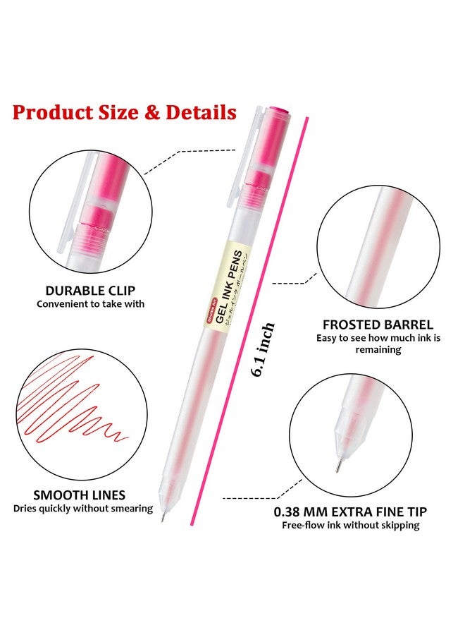 شاتل أرت أقلام حبر جاف من الجل، 15 لونًا من أقلام النمط الياباني، أقلام حبر جاف فائقة الدقة 0.38 مم للمنزل والمدرسة والمكتب - Image 3