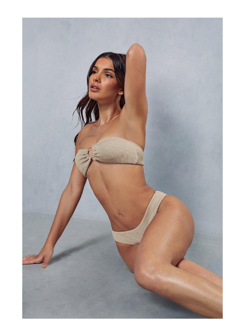 Miss Pap - Crinkle Ring Detail Bandeau Swim Set - Image 1