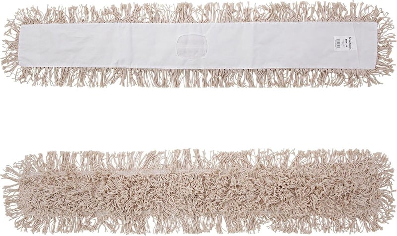 Boardwalk BWK1348 48 in x 5 in Hygrade Cotton Industrial Dust Mop Head  White - Image 5