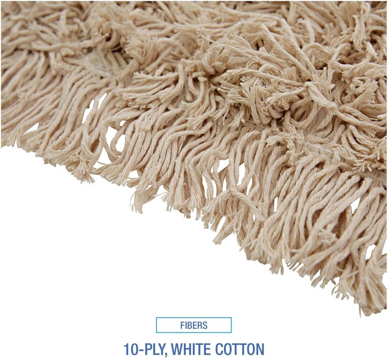 Boardwalk BWK1348 48 in x 5 in Hygrade Cotton Industrial Dust Mop Head  White - Image 3