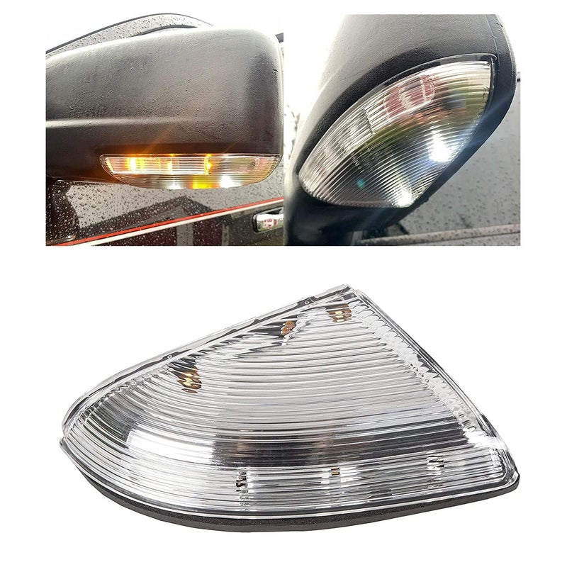 ECOTRIC Left Mirror Turn Signal Puddle Light Compatible with 20092013 Dodge Ram 1500 20102013 2500 LH Front Driver Side Mirror Turn Signal Lamp Housing Cover Replacement for 68064949AA LH
