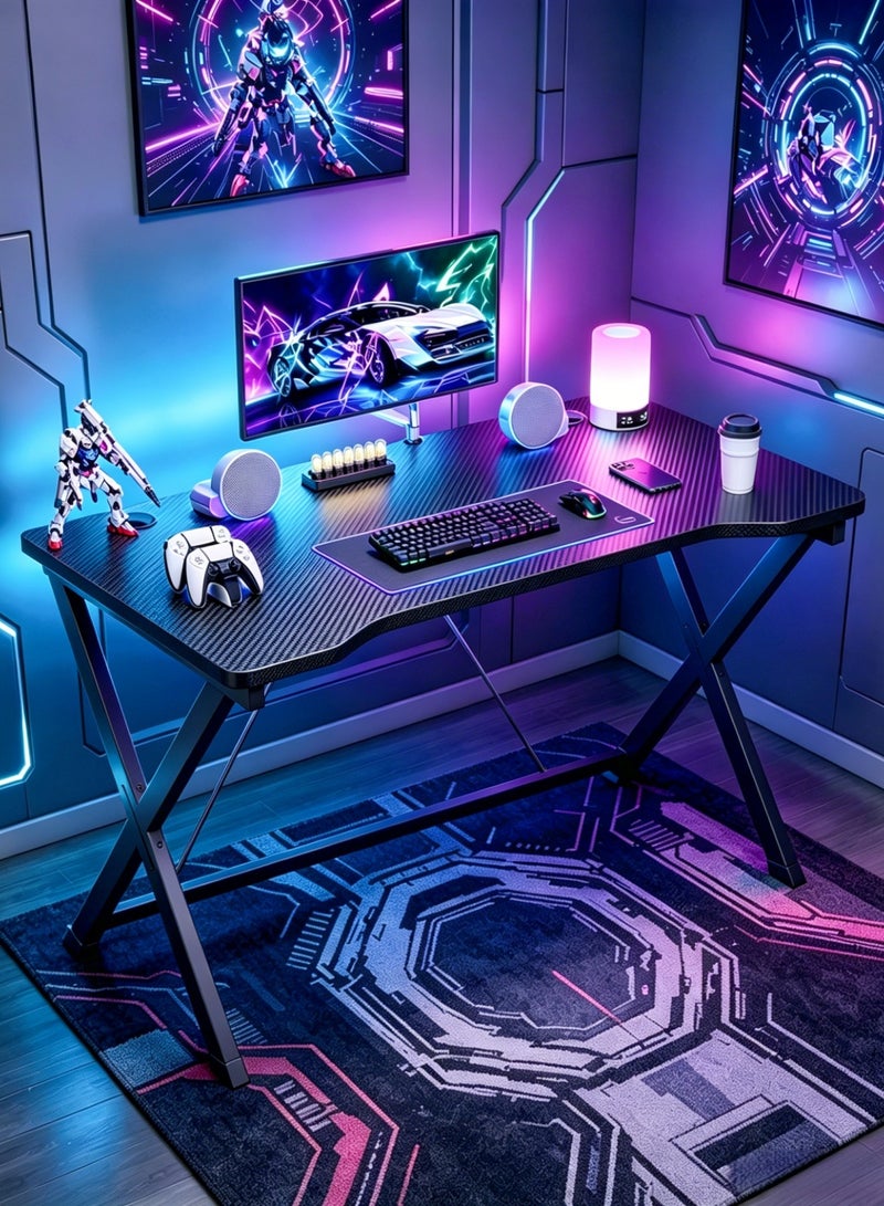 ALIVINGHOME Ergonomic Gaming Table, Home Office Desk with Cable Management for Home Office - Image 1
