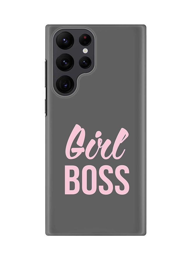 Stylizedd Case for Samsung Galaxy S22 Ultra 5G Snap Case Slim Snap Classic Series Shield Matte Finish Print - Girl Boss (Grey) - Image 1