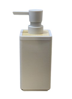 Happy Home Woven Square Soap Dispenser with Bamboo Touch, 280ml, Perfect for Kitchen and Bathroom, Countertop Soap Dispenser 16cm-Biege  - Image 2