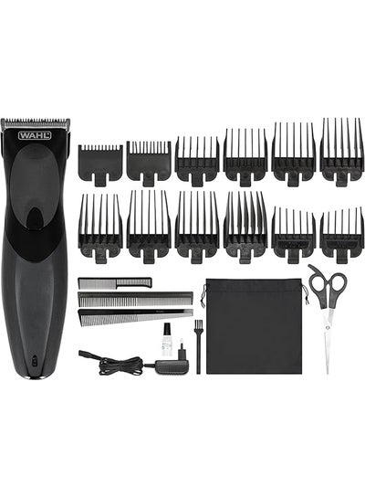 Wahl Haircut + Beard Power Precision, Rechargeable Hair Clipper, 12 Comb Attachments, Detachable And Rinsable Blades, 09639-827 Black Black