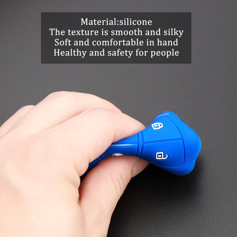 TANDRIVE 4-Button Key Fob Cover for 2023-2025 2026 Chevy Colorado Equinox Silverado GMC Canyon Sierra 2025 Honda Prologue, Silicone, 2-Pack, Black and Blue - Image 5