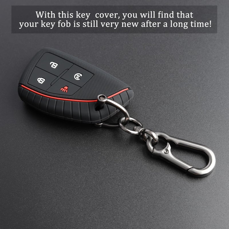 TANDRIVE 4-Button Key Fob Cover for 2023-2025 2026 Chevy Colorado Equinox Silverado GMC Canyon Sierra 2025 Honda Prologue, Silicone, 2-Pack, Black and Blue - Image 3