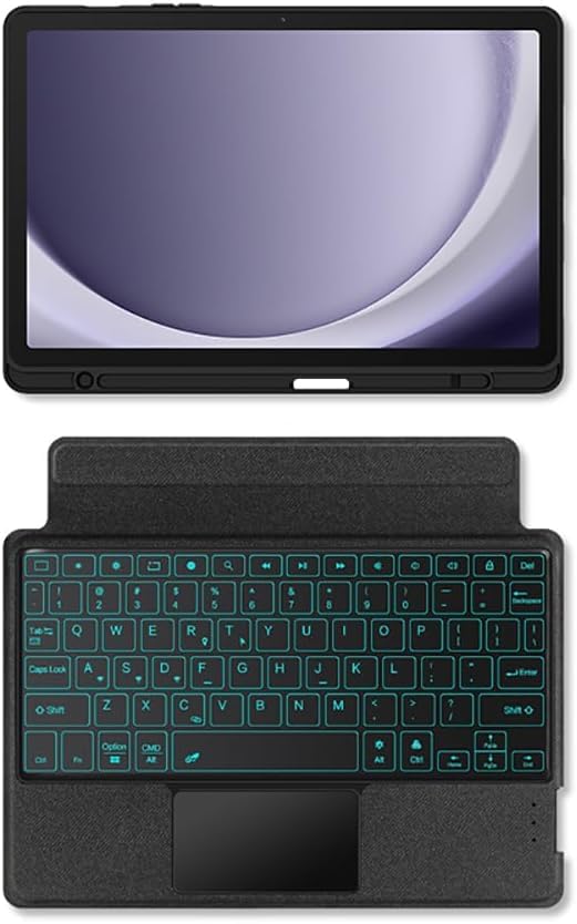 RTSY Kickstand Combo Keyboard case for Samsung Galaxy Tab A9 Plus / A9+ (11 Inch) with 7-Colors Backlit, Multi-Touch Trackpad, Dual Orientation,Magnetic Detachable Bluetooth Keyboard Cover, Pen Holder - Image 4