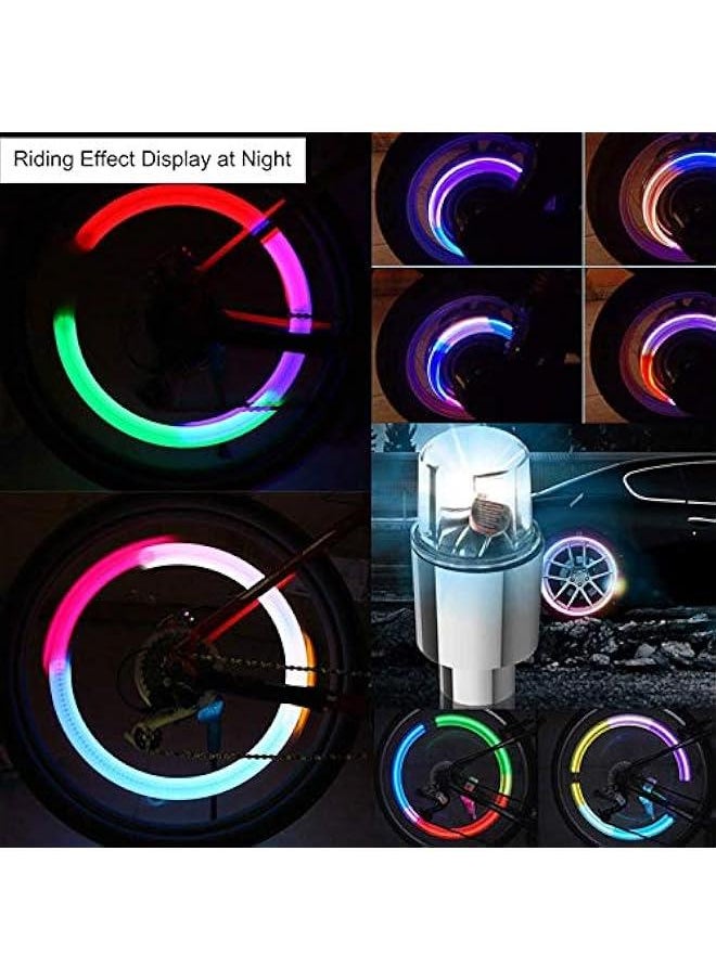 Arabest 4/8 LED Bike Wheel Lights Car Tire Valve Stems Caps Bicycle Motorcycle Waterproof Tyre Spoke Flash Lights Cool Reflector Accessories for Kids Men Women with 10 Extra Batteries  - Image 3