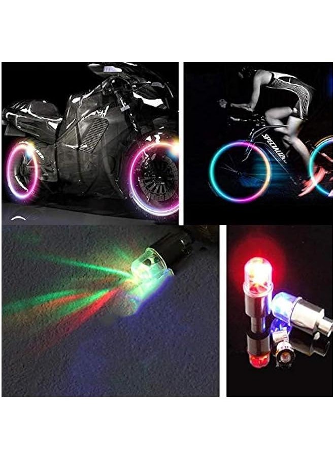 Arabest 4/8 LED Bike Wheel Lights Car Tire Valve Stems Caps Bicycle Motorcycle Waterproof Tyre Spoke Flash Lights Cool Reflector Accessories for Kids Men Women with 10 Extra Batteries  - Image 5