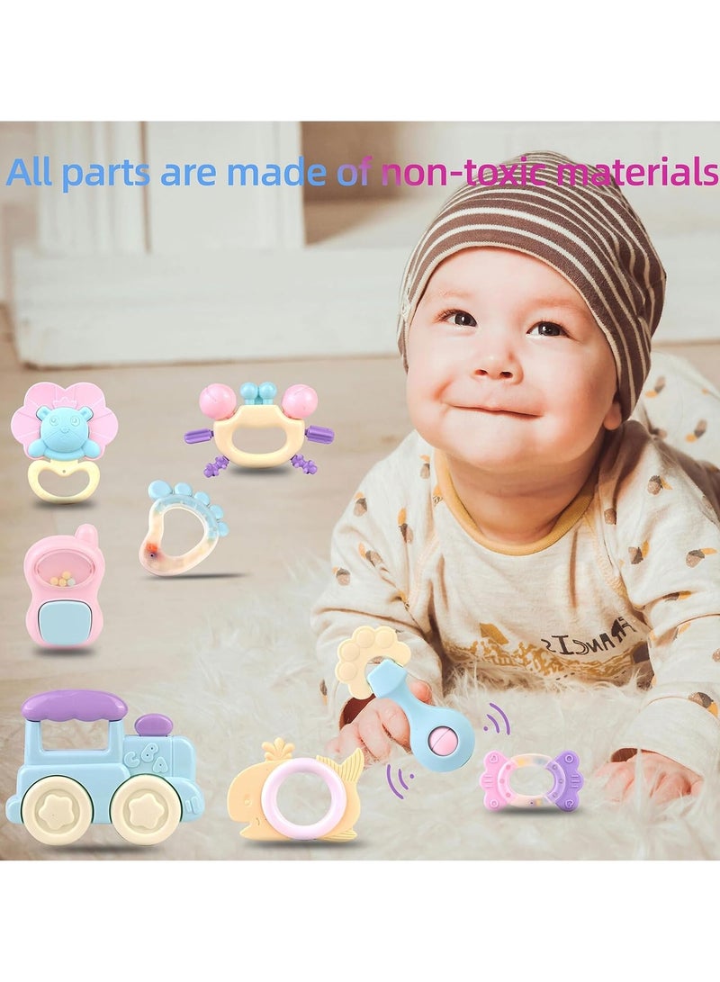 Baby Teether Toy Rattle for Baby Toys 0-12 Months Plus with Storage Box -14 Pcs BPA Free Soft Silicone Teething Toys Newborn Baby Sensory Toys Gifts 3 6 9 12 Months for Early Educational  - Image 2