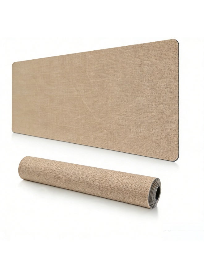 وسادة حماية مكتب من الجلد الاصطناعي المائي الكبيرة - سطح كتابة سلس للعمل والمُلاعب، وسادة فأرة بلونٍ موحد، قطعة إكسسوارات كمبيوتر متينة، بنية، 800 ملم × 400 ملم - Image 2