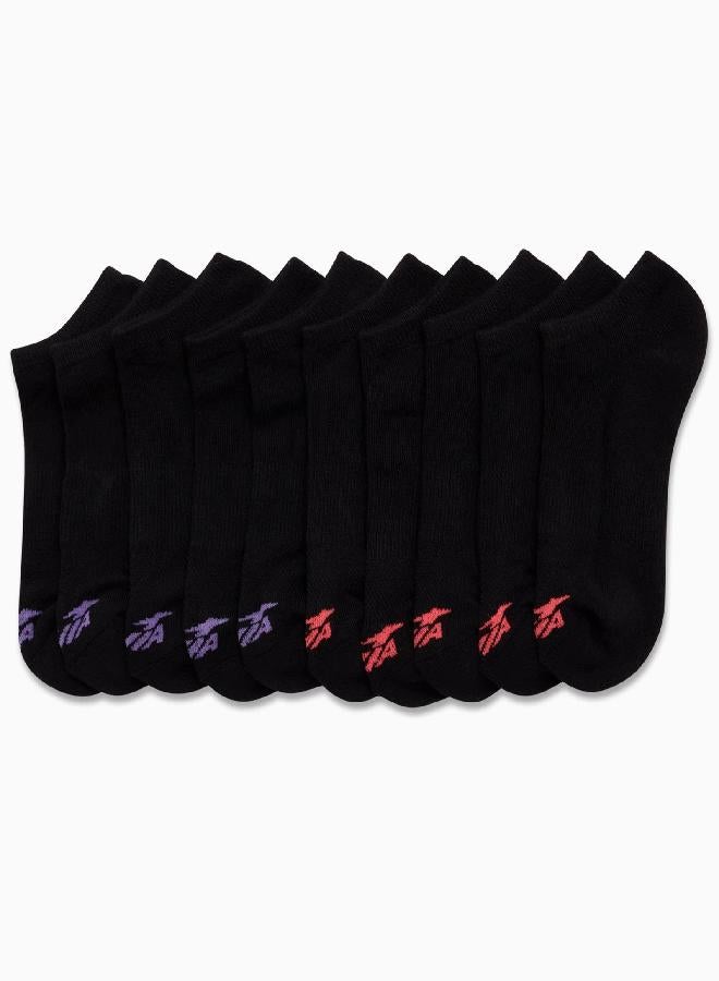 Avia Avia Women's Athletic Socks - Lightweight Low Cut Running Socks (10 Pack), Size 4-9, All Black - Image 1