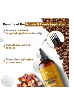 Botanic Hearth Botanic Hearth Batana & Caffeine Hair Oil (6.7 fl oz) | Revitalizing and Strengthening Hair Treatment for Fuller, Healthier-Looking Hair | Paraben Free | Suitable for All Hair Types  - Image 4