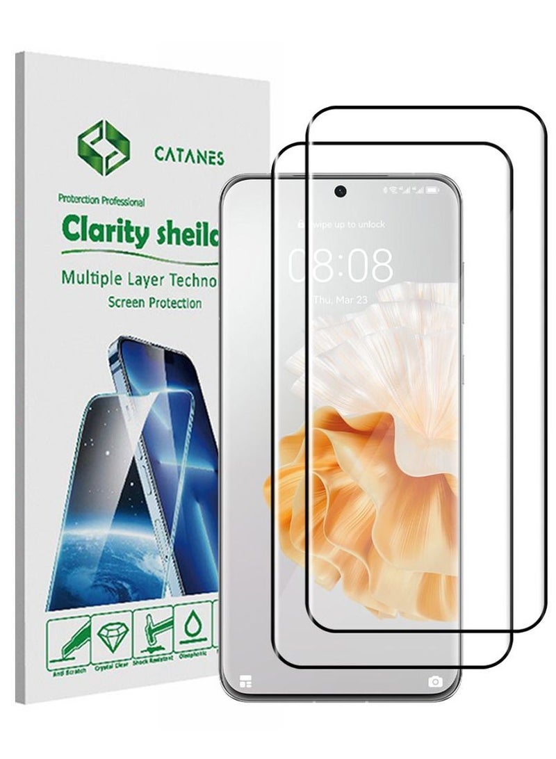 CATANES 2 Pack For Huawei P60 Pro Tempered Glass Screen Protector With Easy Installation Tray Anti Scratch Bubble Free - Image 1