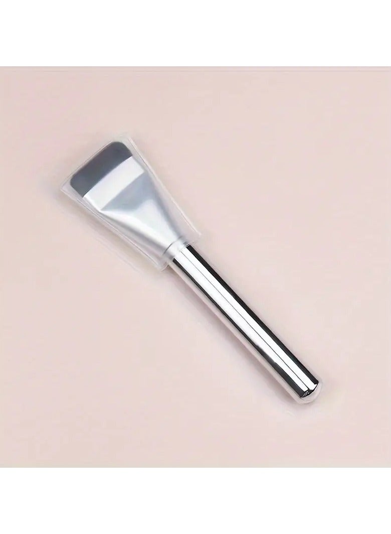 Goolsky Single Silvery Foundation Brush 1pc Aluminum Tube Makeup Brush Foundation Makeup Tool Flat Head Foundation Brush Foundation Liquid Brush - Image 3