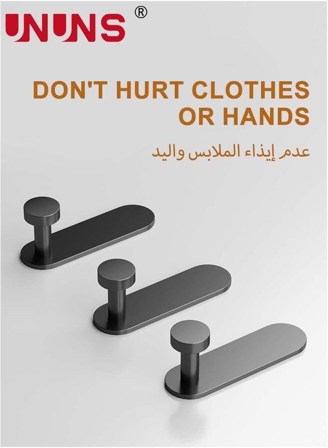 UNUNS 6-Piece Self Adhesive Hook,Gun Grey Towel Hooks Stick On Bathroom Or Kitchen,Space Aluminum,Wall  - Image 2