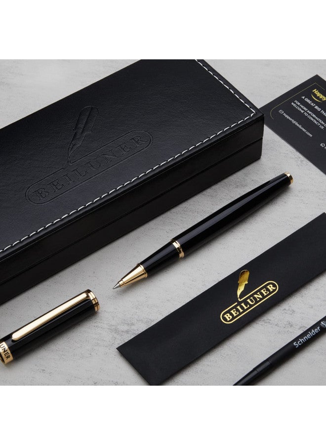 BEILUNER Luxury Rollerball Pen,24K Gold Trim,Noble and Elegant Designs,Schneider Ink Refill, Best Roller Ball Pen Gift Set for Men & Women, Professional, Executive Office, Nice Pens - Image 3
