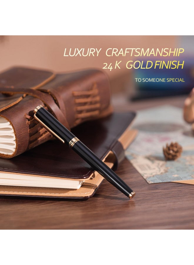 BEILUNER Luxury Rollerball Pen,24K Gold Trim,Noble and Elegant Designs,Schneider Ink Refill, Best Roller Ball Pen Gift Set for Men & Women, Professional, Executive Office, Nice Pens - Image 4