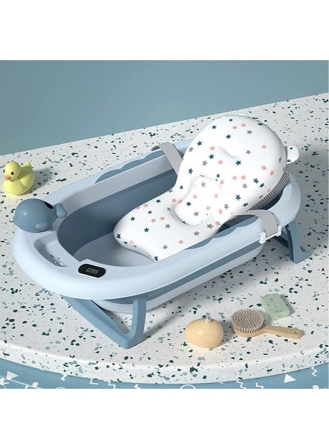 لو.بيبي.في  حوض استحمام للأطفال قابل للطي، مستلزمات استحمام للأطفال، حوض استحمام للأطفال حديثي الولادة إلى الأطفال الصغار، حوض استحمام متعدد الوظائف محمول للسفر مع سجادة غير قابلة للانزلاق، فتحة تصريف - Image 4