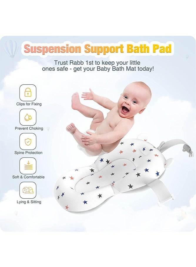 لو.بيبي.في  حوض استحمام للأطفال قابل للطي، مستلزمات استحمام للأطفال، حوض استحمام للأطفال حديثي الولادة إلى الأطفال الصغار، حوض استحمام متعدد الوظائف محمول للسفر مع سجادة غير قابلة للانزلاق، فتحة تصريف - Image 3