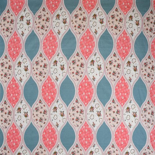 VOMZER 300 Tc Geometric Elastic Fitted Bedsheets Queen Size with 2 Pillow Covers | Double Bed with All Around Elastic, Size 60 X 78 X 10 Inches Queen Fitted (White Pink) - Image 3